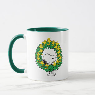 Erdnüsse Snoopy & Woodstock Weihnachtskranz Tasse
