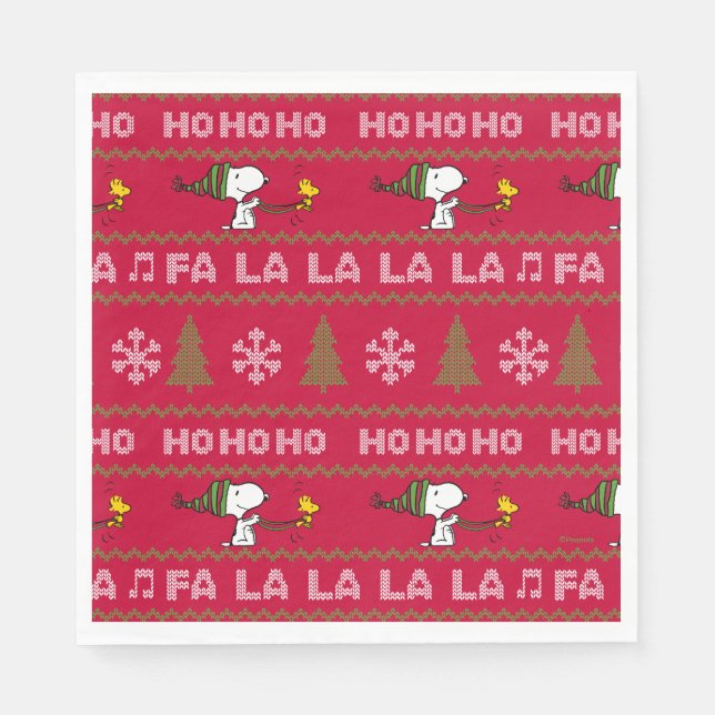 Erdnüsse | Snoopy & Woodstock Weihnachtssüßer Serviette (Vorderseite)