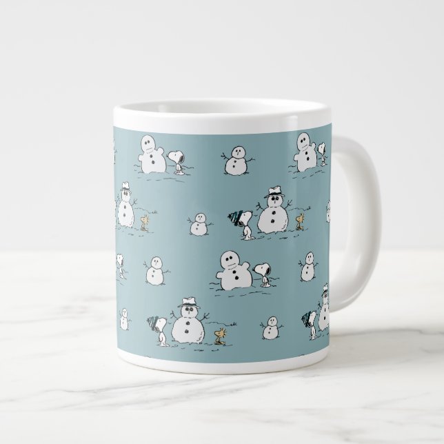 Erdnüsse | Snoopy & Woodstock Winter Break Pattern Jumbo-Tasse (Vorderseite Rechts)