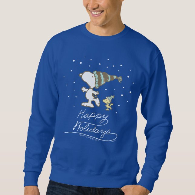 Erdnüsse | Snoopy & Woodstock Winter Skaten Sweatshirt (Vorderseite)