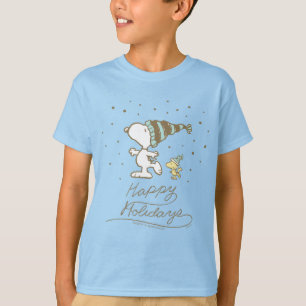 Erdnüsse Snoopy & Woodstock Winter Skaten T-Shirt
