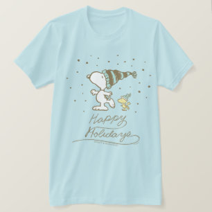 Erdnüsse Snoopy & Woodstock Winter Skaten T-Shirt