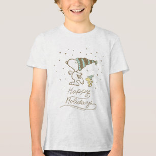 Erdnüsse   Snoopy & Woodstock Winter Skaten Tri-Blend Shirt