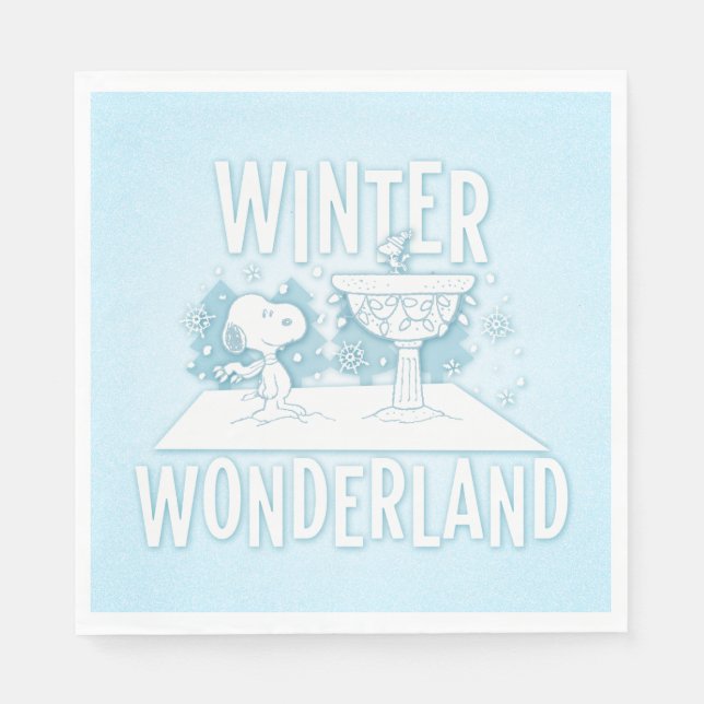 Erdnüsse | Snoopy & Woodstock Winter Wonderland Serviette (Vorderseite)