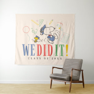 Erdnüsse Snoopy Woodstock Wir Haben Es Geschafft A Wandteppich