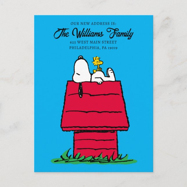 Erdnüsse | Snoopy & Woodstock | Wir haben uns bewe Postkarte (Vorderseite)