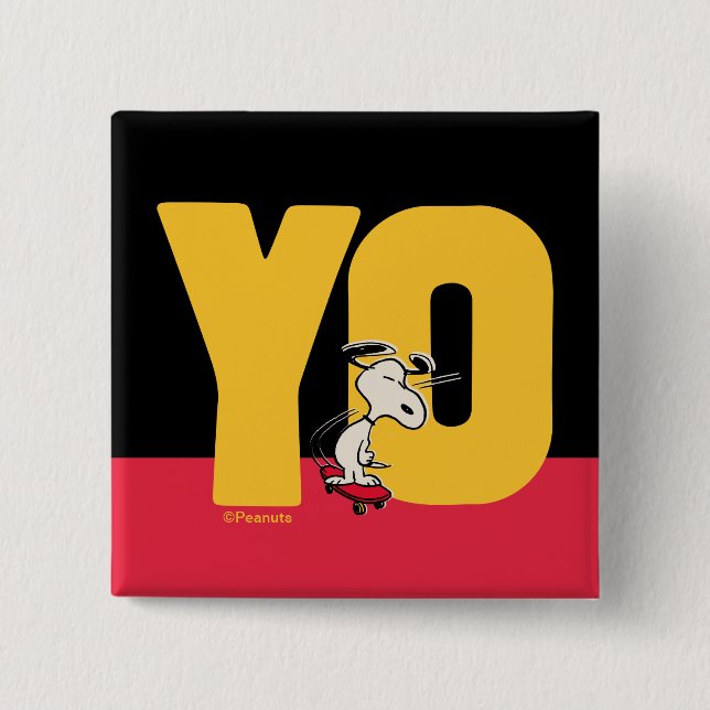 Erdnüsse | Snoopy YO Skateboard Button (Vorderseite)
