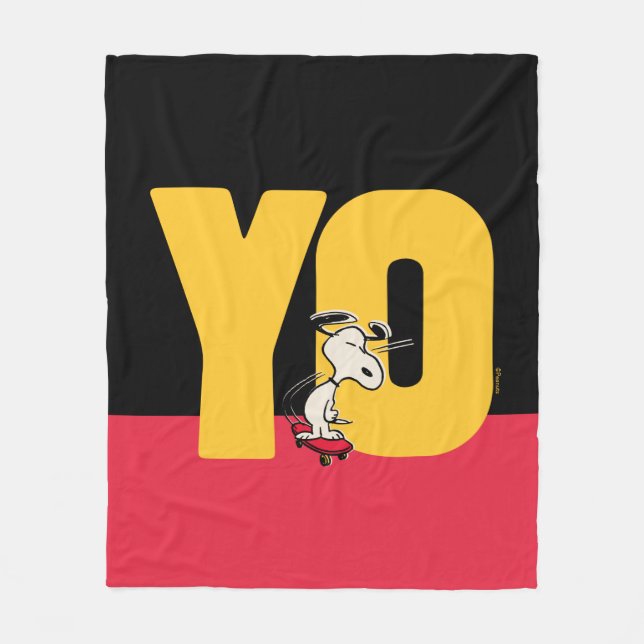Erdnüsse | Snoopy YO Skateboard Fleecedecke (Vorderseite)