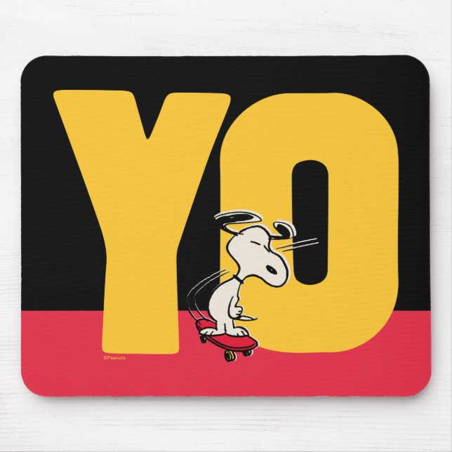 Erdnüsse | Snoopy YO Skateboard Mousepad (Vorne)