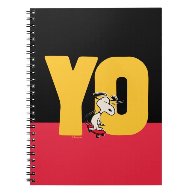 Erdnüsse | Snoopy YO Skateboard Notizblock (Vorderseite)