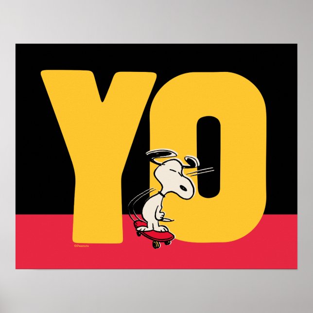 Erdnüsse | Snoopy YO Skateboard Poster (Vorne)
