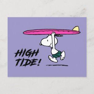 Erdnüsse   Snoopy zum Surfen Postkarte