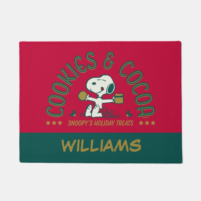 Erdnüsse | Snoopy's Cookies & Kakao | Name hinzufü Fußmatte (Vorderseite)