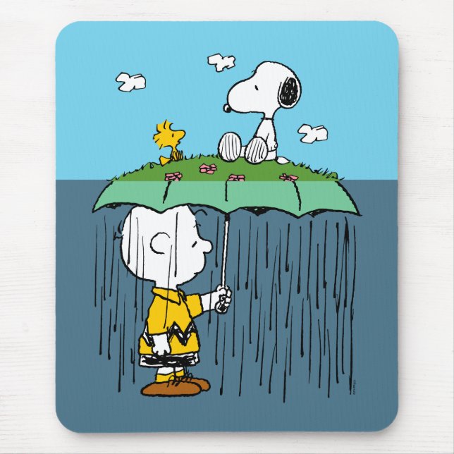 Erdnüsse | Sonniger Tag Regnerischer Tag Halb & Ha Mousepad (Vorne)