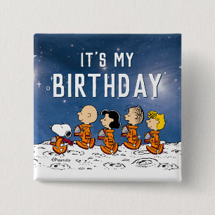 Erdnüsse   Space Birthday Button