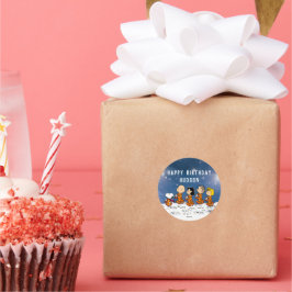 Erdnüsse | Space Birthday Runder Aufkleber