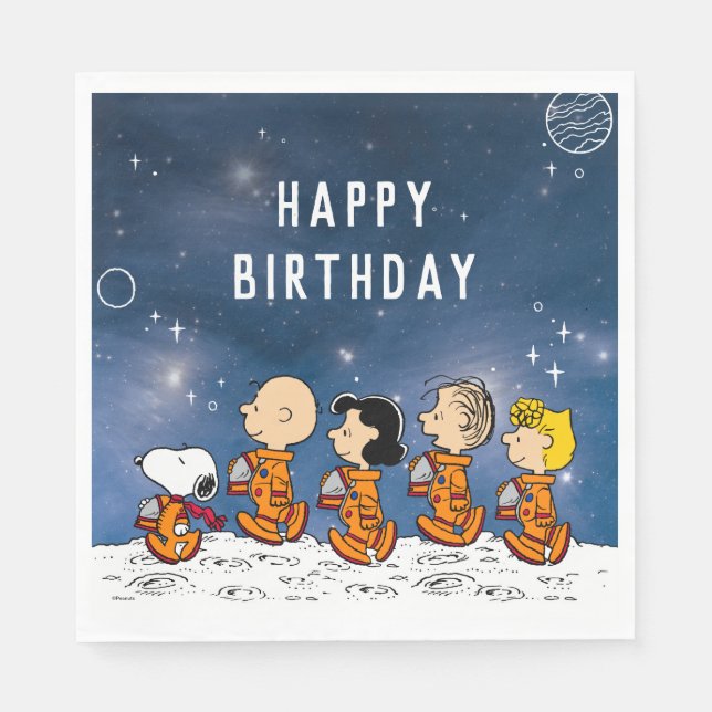 Erdnüsse | Space Birthday Serviette (Vorderseite)