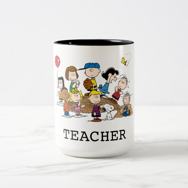Erdnüsse | The Gang Teacher Zweifarbige Tasse (Mittel)