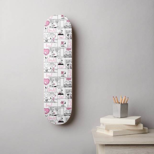 Erdnüsse | Valentine Herz Liebe Muster Skateboard (Wandkunst)