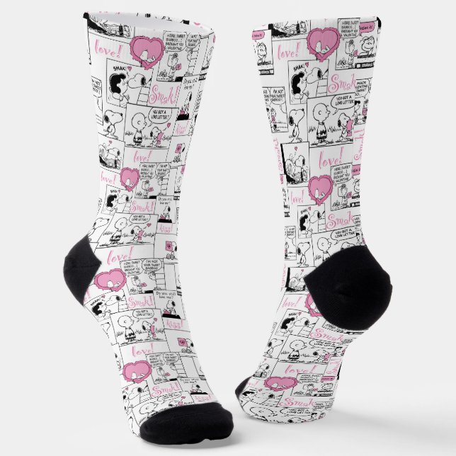 Erdnüsse | Valentine Herz Liebe Muster Socken (Gewinkelt)