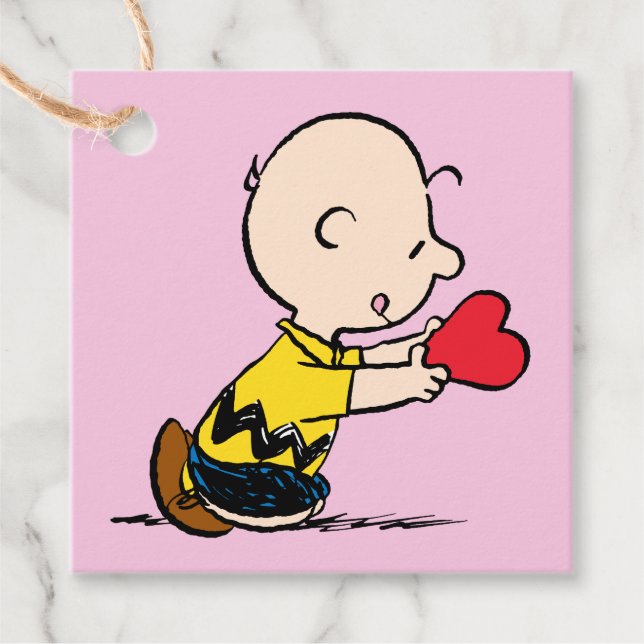 Erdnüsse | Valentinstag Charlie Brown Red Heart Geschenkanhänger (Vorderseite)
