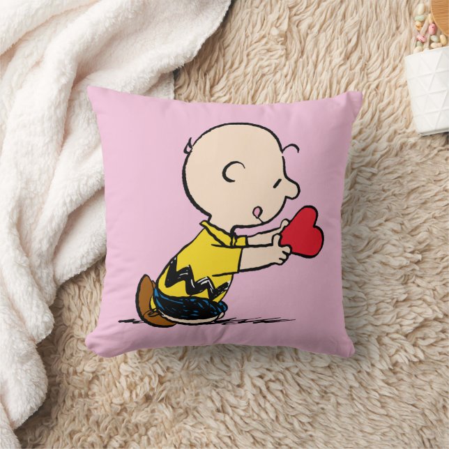 Erdnüsse | Valentinstag Charlie Brown Red Heart Kissen (Decke)