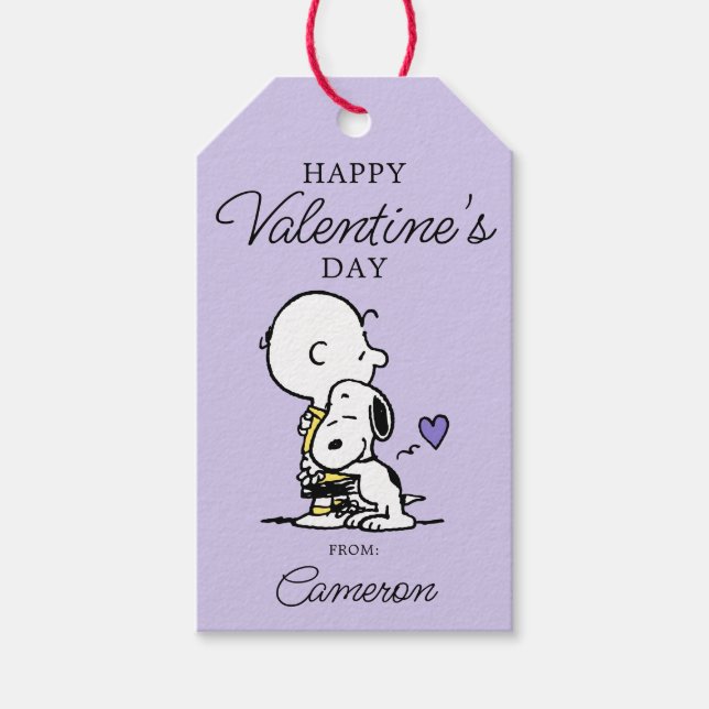 Erdnüsse | Valentinstag | Charlie Brown & Snoopy Geschenkanhänger (Vorderseite)