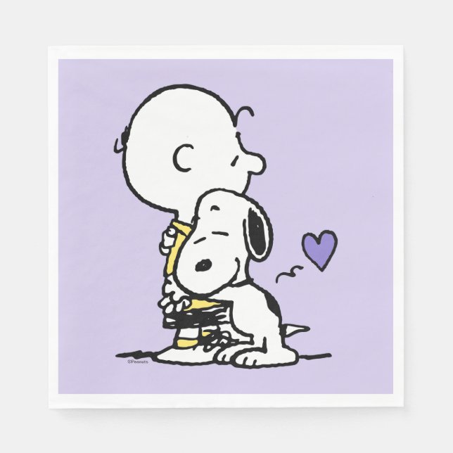 Erdnüsse | Valentinstag | Charlie Brown & Snoopy Serviette (Vorderseite)