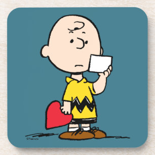 Erdnüsse Valentinstag Charlie Brown Valentine Getränkeuntersetzer
