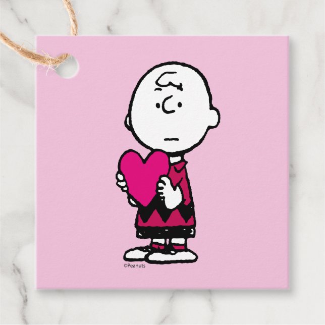 Erdnüsse | Valentinstag | Herz Charlie Brown Geschenkanhänger (Vorderseite)