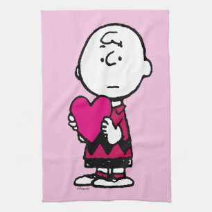 Erdnüsse   Valentinstag   Herz Charlie Brown Geschirrtuch