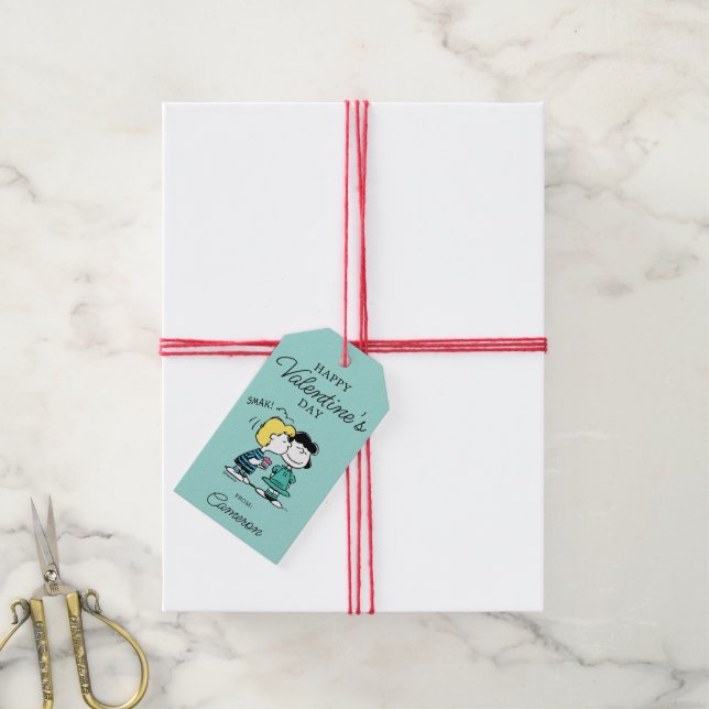 Erdnüsse | Valentinstag | Lucy & Schroeder Kiss Geschenkanhänger (Mit Garn)