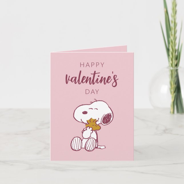 Erdnüsse | Valentinstag | Snoopy Heart Hug Karte (Vorderseite)