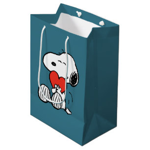 Erdnüsse Valentinstag Snoopy Heart Hug Mittlere Geschenktüte