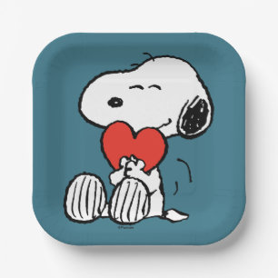 Erdnüsse   Valentinstag   Snoopy Heart Hug Pappteller