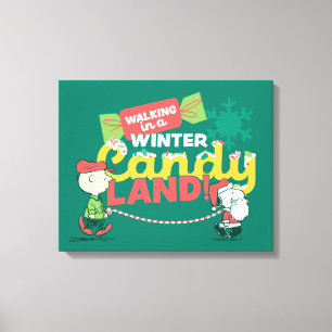 Erdnüsse Wandern in einem winterlichen, feinen L Leinwanddruck