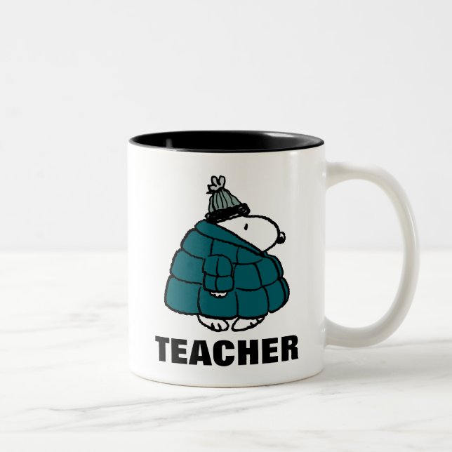 Erdnüsse | Warm & gemütlich Lehrer Zweifarbige Tasse (Rechts)