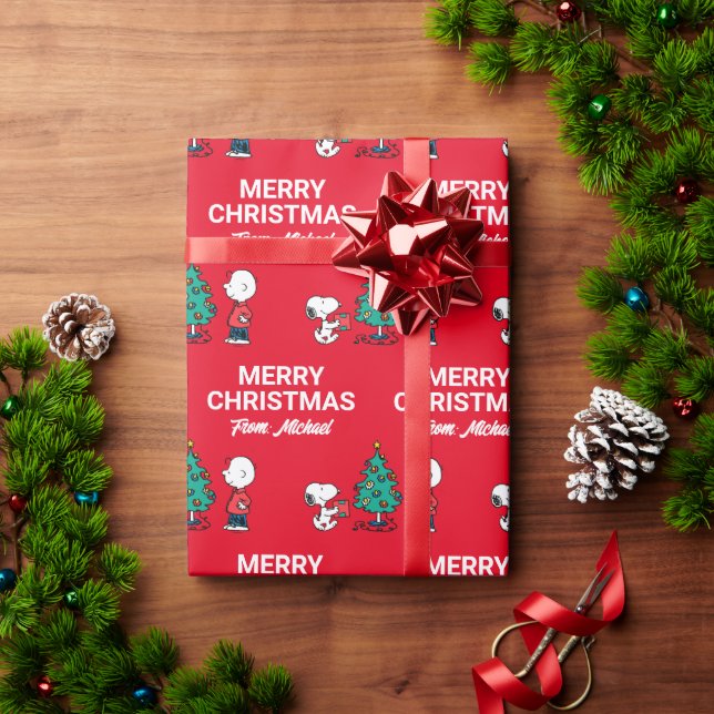 Erdnüsse | Warme Wünsche | Name hinzufügen Geschenkpapier (Feiertagsgeschenk)