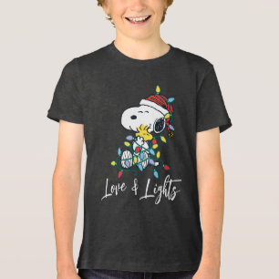 Erdnüsse   Weihnachts-Liebe und Lichter Tri-Blend Shirt
