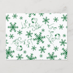 Erdnüsse Weihnachts-Snoopy Let It Snow Pattern Postkarte