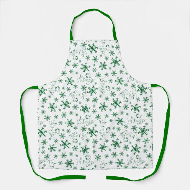 Erdnüsse | Weihnachts-Snoopy Let It Snow Pattern Schürze (Vorderseite)