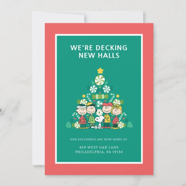 Erdnüsse | Weihnachtsbaum Peppermint Feiertagskarte (Vorderseite)