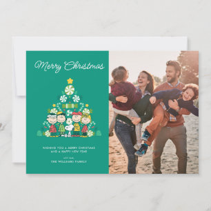 Erdnüsse Weihnachtsbaum Peppermint Feiertagskarte