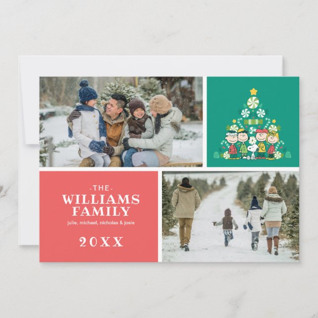 Erdnüsse | Weihnachtsbaum Peppermint Feiertagskarte (Vorderseite)