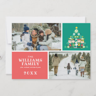 Erdnüsse Weihnachtsbaum Peppermint Feiertagskarte