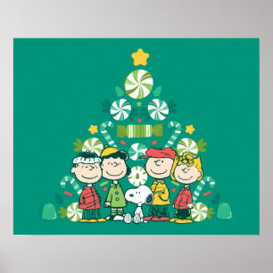 Erdnüsse   Weihnachtsbaum Peppermint Poster