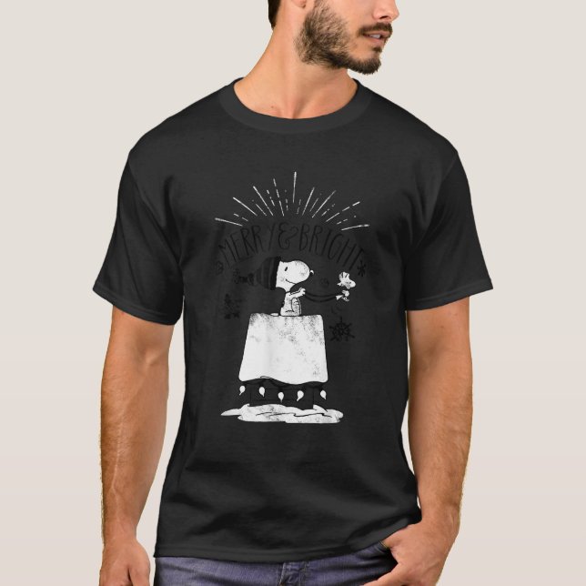 Erdnüsse Weihnachtsschnee und Holz Merry und B T-Shirt (Vorderseite)