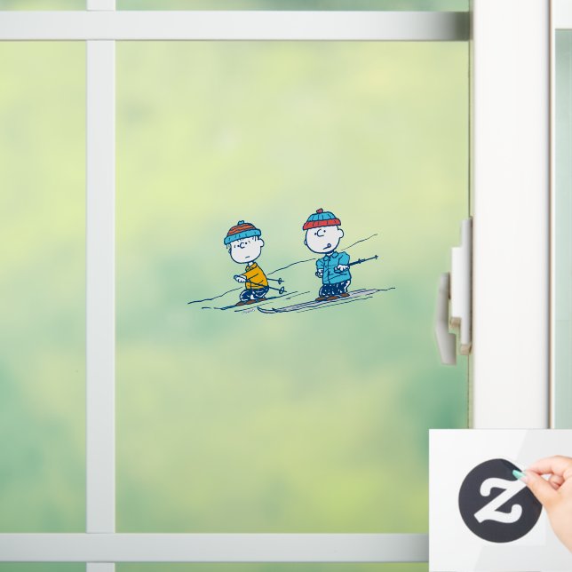 Erdnüsse | Winterskifahren der Pisten Muster Fensteraufkleber (Zuhause)