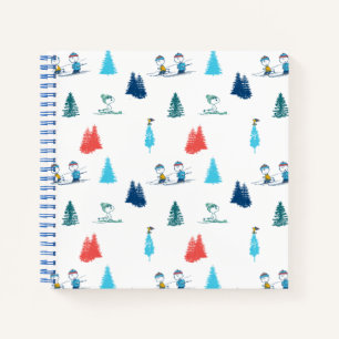 Erdnüsse   Winterskifahren der Pisten Muster Notizbuch