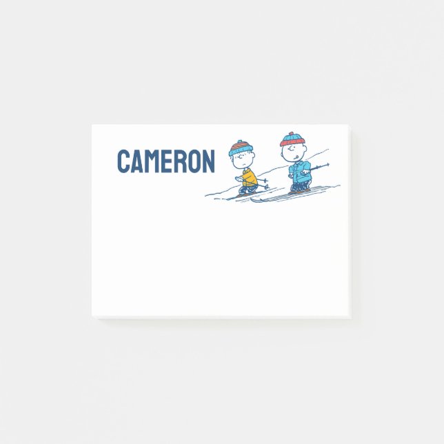 Erdnüsse | Winterskifahren der Pisten Muster Post-it Klebezettel (Vorderseite)